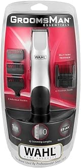Wahl Groomsman Battery Hair Trimmer, Beard Trimmer for Men, Men’s Hair Trimmer, Stubble Trimmer, Male Grooming Set, Battery Powered, Stubble Trimmers, Beard Care Kit