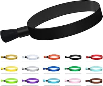 100 Pcs Cloth Event Wristband, Disposable Wristbands for Events, Colored Wristbands Events,for Lightweight Concert,Club Entrance Wrist Strap Party Wristband Event (Color : Black)