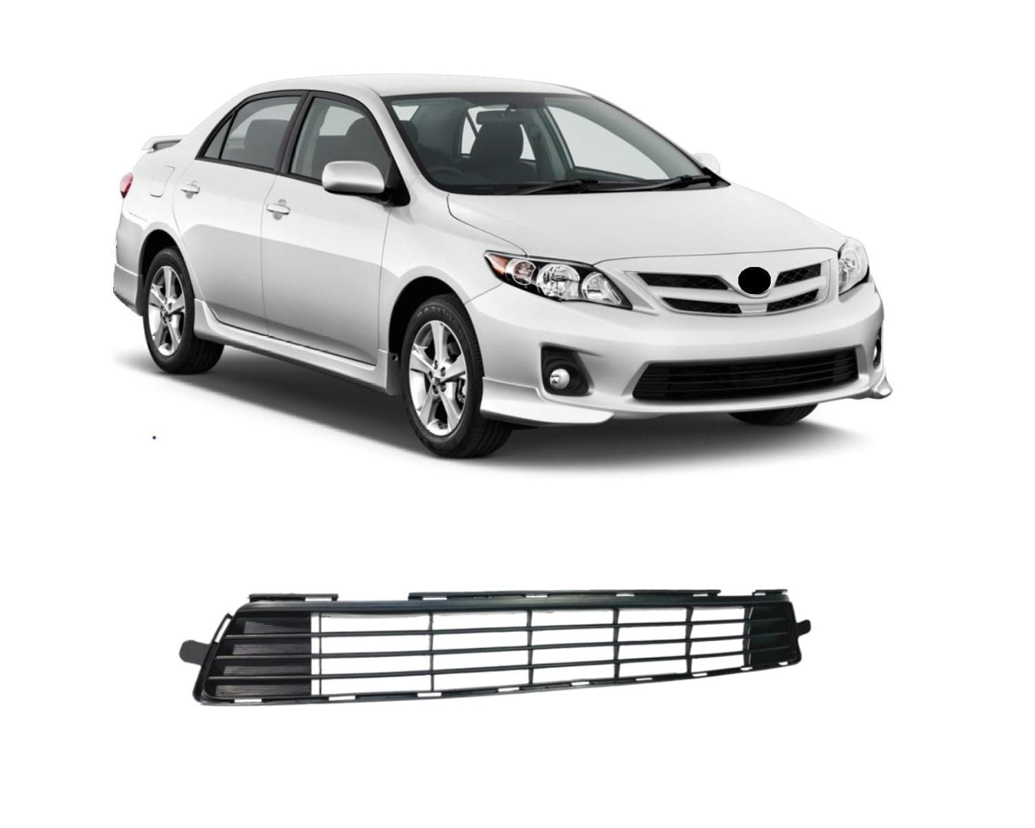 Front Bumper Grille 2011 2012 2013 Compatible With Toyota Corolla Sedan (Base CE LE S L XRS) Front Grill Front Bumepr Cover Lower Grill Center
