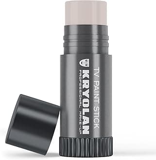 Kryolan TV Paint Stick - TV Matte White Makeup Stick - Foundation Makeup - Makeup for TV, Theater, Stage, Acting, Face and Body, Full Coverage Cream Concealer Stick Foundation - Made in USA (25 g)