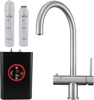 Yamataro 3in1 Boiling Water Tap Instant Hot Water Tap Hot Cold Filtered Boiling Water Kitchen Faucet Stainless Steel (with Boiler and Filter)