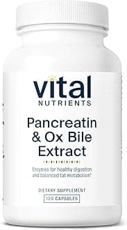 Pancreatin & Ox Bile Extract 500mg - Natural Digestive Enzymes for Women & Men - Supports Digestion of Protein, Fat, and Carbohydrates*- Gluten, Dairy & Soy Free - 120 Capsules