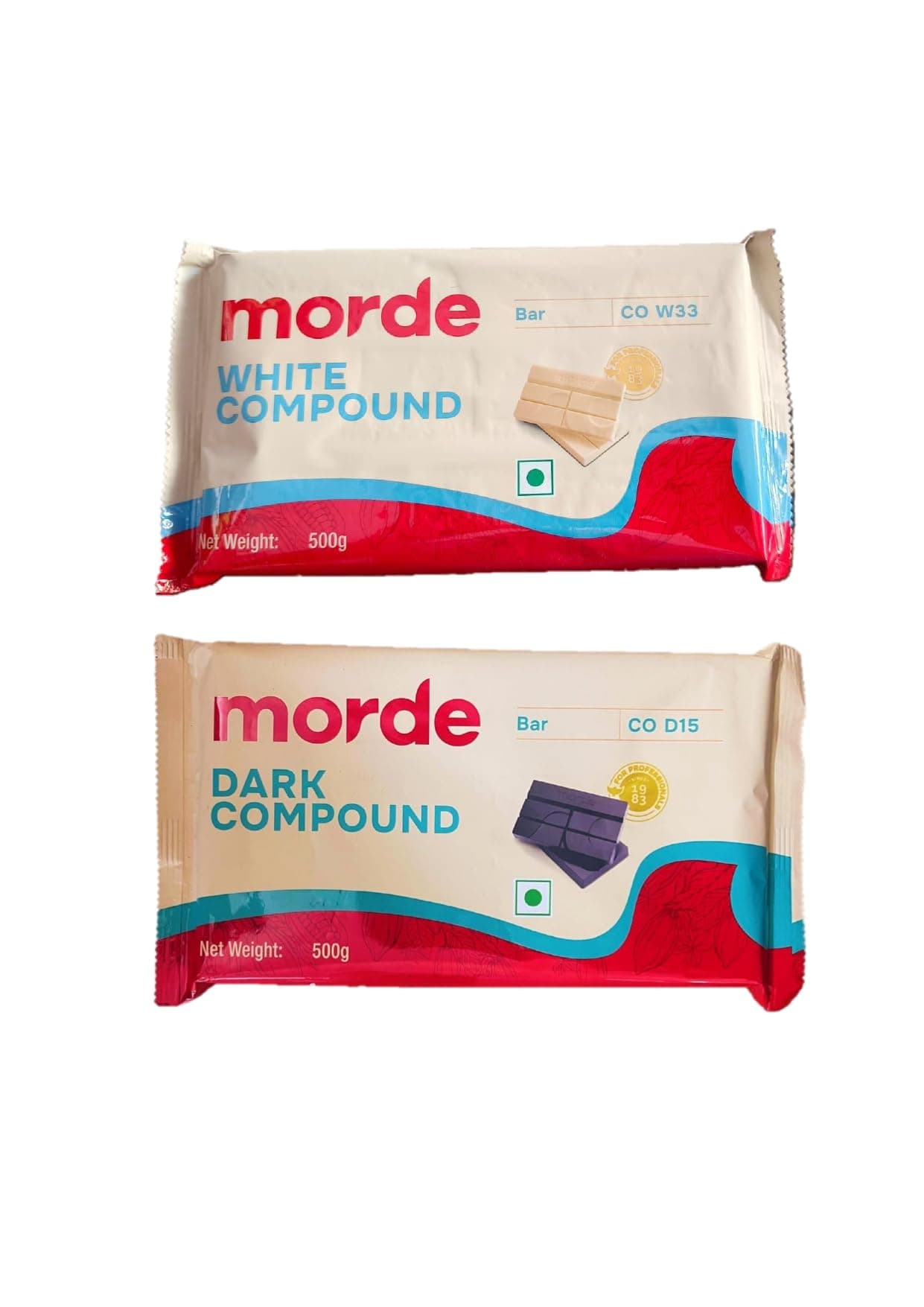 Morde White and Dark Chocolate Compound, 500gm - Combo Pack of 2