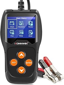 KONNWEI KW600 Car Battery Load Tester 12V 100-2000 CCA 220AH Professional Automotive Alternator Digital Analyzer Waveform Voltage Test Tool for Vehicle/Boat/Motorcycle