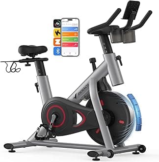 MERACH Exercise Bike Self-Application Quiet Home Workout Bike with Magnetic Resistance 16X Magnification Saddle Shock Absorber Cycling Bike