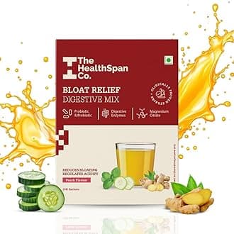 The Healthspan Co. Relief From Digestive Issues,Gas,Bloating,Acidity & Constipation|3 Bn Cfu Of Clinically Proven Probiotic|Digestive Enzymes & Magnesium|15 Days Pack,Sachet,1 Count,15 Servings