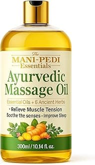 TMPE Ayurvedic Massage Oil enriched with Clove, Almond & Lemongrass Oils with 6 ancient herbs - 300ml. Relieves Muscle Tensions, Calms Nerves, Soothes the soul. 100% Natural