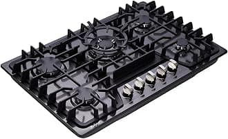 30 Inch Gas Cooktop, 5 Burners Built-in Stovetop, Stainless Steel LPG/NG Convertible Stove, Dual Fuel Sealed Hob - Black