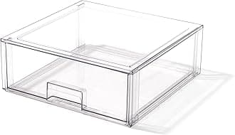 Stackable Storage Drawers, X-Large - Clear | THE CRATE COLLECTION | Storage Bins With Drawers | Bathroom Organizers | Under Sink Organizer | Vanity Cabinet Home Organization