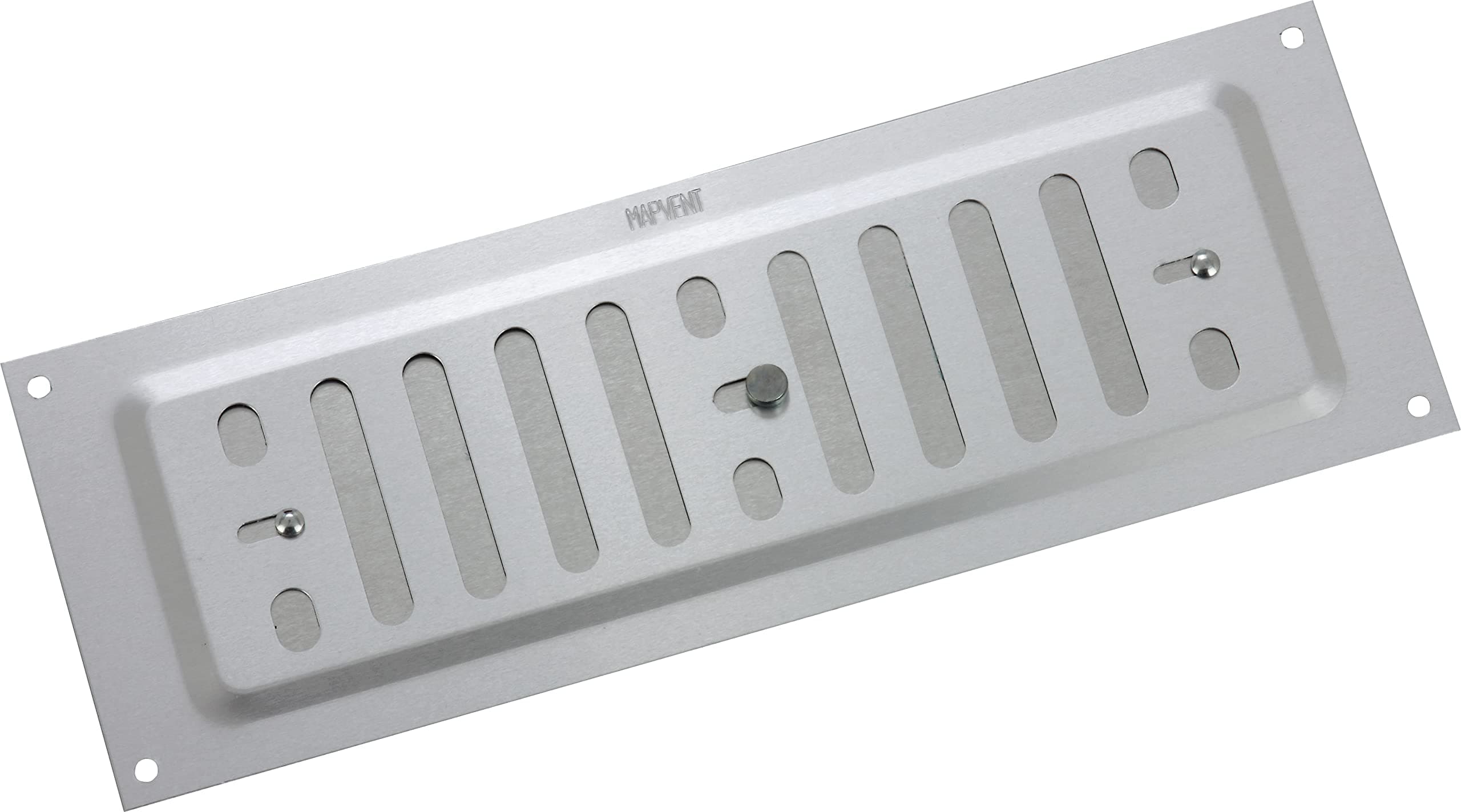 MAP Aluminium Adjustable Air Vent 9” x 3”, Single Brick Hit & Miss Grille Cover (228mm x 76mm), SAA (Silver)