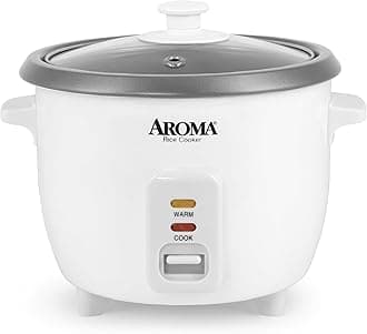 Aroma 6-Cup Pot-Style Rice Cooker, White (1)