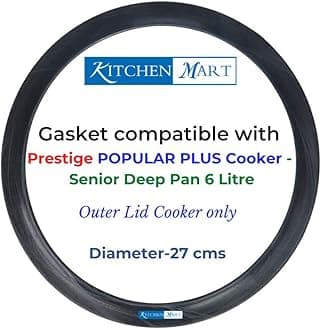 Kitchen Mart Gasket compatible with Prestige Popular Plus Pressure cooker (Senior Deep Pan 6 Litres)