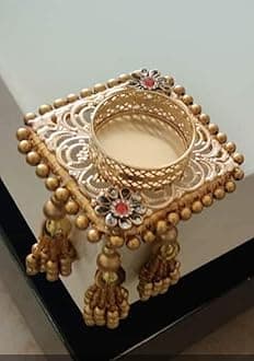 Divyakosh Table Corner Golden Tealight Candle Holder for Home Decor,Deepawali Gift,LED Light Diya Lights for Decoration,Golden Lamp for Table Corner,Dheepam for Festival Diwali Diya for Puja (4 Pcs)