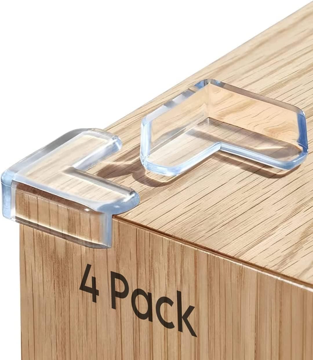 TEKCOOLSilicon Corner Protector for Sharp Edges, Table Corners Edge Protector for Kids, Bed Corners Edge Protector for Furniture, Baby Proofing Edge & Corner Guards (Transparent, Pack of 4)