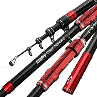 Telescopic Fishing Rod, Carbon Fiber Travel Surf Rod, Spinning Power Lure 2-9Oz, 20-50LB，Medium-Heavy Throwing Surfcasting Baitcasting Pole, Distance Throwing Fishing Rod