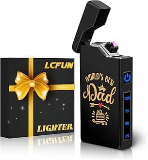 LcFun Dad Gifts for Fathers Day, Electric Lighter USB Rechargeable, Plasma Dual Arc Lighters, Windproof Flameless Lighter, Personalized Fathers Day Dad Gifts