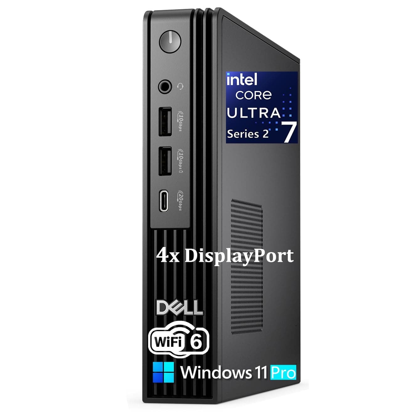 Dell Pro Micro Plus Desktop, 2026 Mini Business Computer - Intel Core Ultra 7 265 20-Core, 16GB DDR5 RAM, 1TB PCIe SSD, Built-in AI, 4X DisplayPort, Windows 11 Pro, Cooler & Quieter, Compact PC