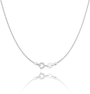 Jewlpire 925 Sterling Silver Chain 1.1mm Cable Chain Necklace Upgraded Spring-ring Clasp - Italian Necklace Chain - Thin & Sturdy - Italian Quality 16/18/20/22/24 Inch