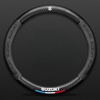 Car Steering Wheel Cover for Suzuki Jimny 5-door 2023-2025,Microfiber+Napa Leather Automotive Steering Wheel Protector Comfort Grip Anti-slip Breathable with Car Logo Emblem Interior Accessories