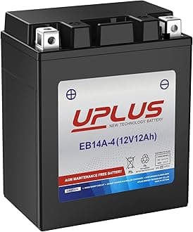 UPLUS ATV Battery YTX14AH-BS, EB14A-4 Scooter Snowmobile UTV Motorcycle Battery Maintenance Free - Sealed AGM Powersports Batteries Compatible with Yamaha Honda Suzuki Kawasaki Polaris