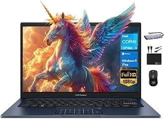 ASUS Vivobook 2024 Newest Business Laptop, 14" FHD Display, 6-Core Intel i3-1215U CPU (Beats i5-1135G7), 16GB RAM, 512GB SSD, UHD Graphics, WiFi 6E, Battery