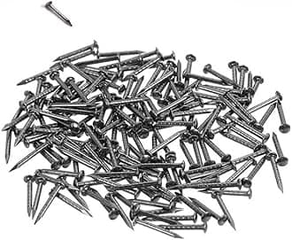 Tiny Wooden Nails for DIY Craft Projects, Antique Drawer Repairing, Mini Boxes Decorative Accessories[Set of 200pcs] (1×10mm, Light-Black)