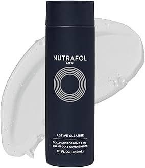 Nutrafol Men's Shampoo and Conditioner 2-in-1, Cleanses, Hydrates, Unclogs Pores, Improves Hair Volume & Strength, Physician-formulated for Thinning Hair, Color Safe, Sulfate Free - 8.1 Fl Oz Bottle
