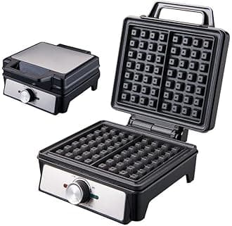 Waffle Maker, Extra Large Stainless Steel Kitchen Appliance, Adjustable Temperature Control, with Nonstick Waffler Iron Plates, Makes 2 Fluffy Waffles, for Family Breakfast