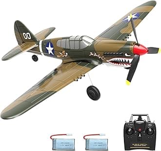 VOLANTEXRC RC Plane 4-CH Remote Control Airplane P40 Warhawk RTF Remote Control Plane for Beginners&Expert with Xpilot Stabilizer System, One-Key Aerobatic Feature (761-13 RTF)