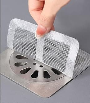 Decorcrafts Pcs 20 Disposable Shower Drain Cover Hair Catcher Mesh Stickers, Bathroom, Bathtub Drain Kitchen Shower Drain Floor Sink Strainer Filter (Disposable)