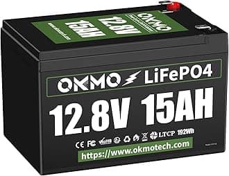OKMO LiFePO4 Battery Lithium Battery 12.8V 15 Ampere Hour