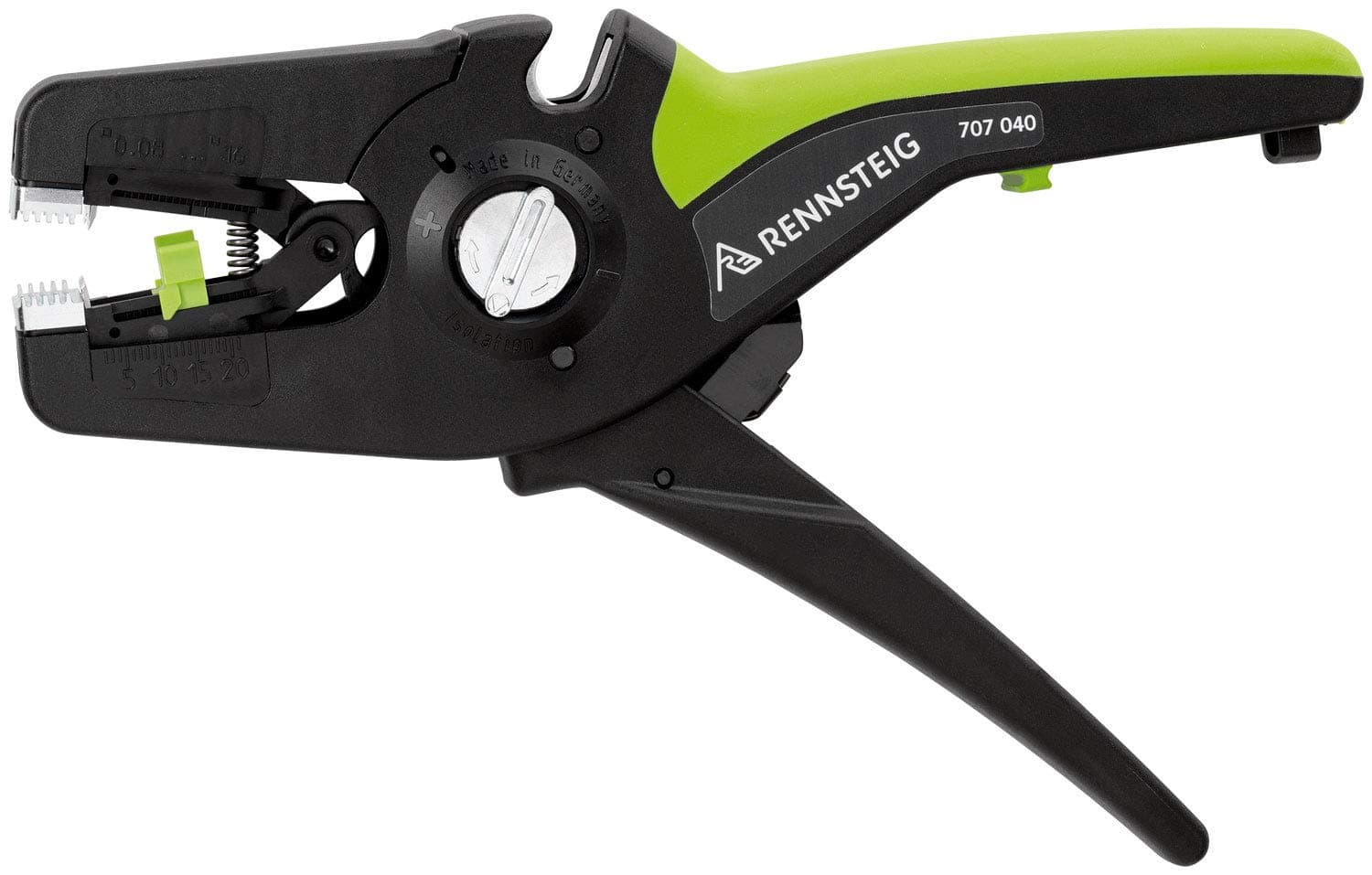 707 040 MultiStrip Stripper (Adjustable Wire Stripping 0.08 16 mm2, Length 195 mm, Blade Change Toolless), Rennsteig-707.040 Abisolierzange