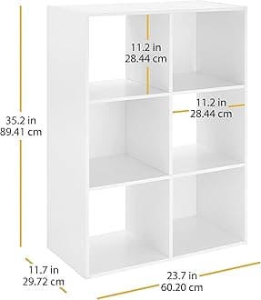 Whitmor Cube Organizer, Engineered Wood, White