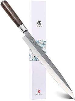 KYOKU Samurai Series - 10.5" Yanagiba Knife Japanese Sushi Sashimi Knives - Superior Japanese Steel - Wenge Wood Handle - with Case