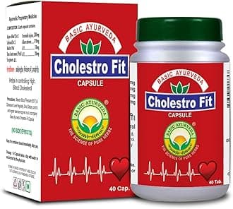 Basic Ayurveda Cholestro Fit Capsule | 40 Capsule | Maintain Blood Cholesterol Level | It May Help Bones Strengthen.
