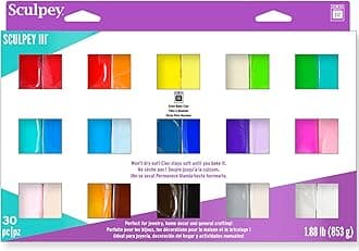 III: Polymer Clay: Sampler Pack - (30) 1oz - Oven Bake Clay, 30 Colors, Non-Toxic, Sculpting, Create Jewelry & Crafts Projects, Art Supplies
