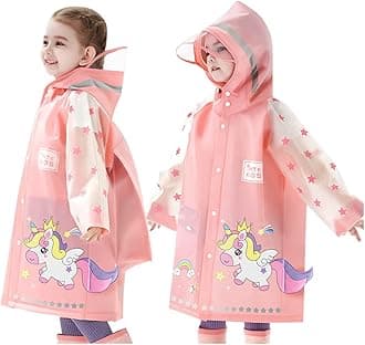 Kids Raincoat Toddler Rain Poncho Girls Boys Rain Coat Hooded Waterproof Rain Jacket Children Rain Suit 2-8 Years