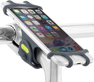 Bone Bike Tie Pro 1, Bike Cell Phone Mount for Stem, Scratch-Free Silicone Holder & Quick Setup, Universal Cycling Phone Holder Compatible with 4.0"-6.0" Smartphones (Slate Blue - Stem)