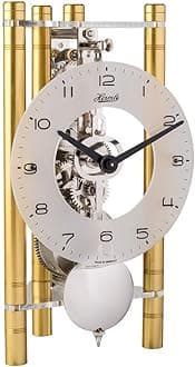 LAKIN Mechanical Mantel Clock By Hermle 23025500721 | Gold, Silver Pendulum