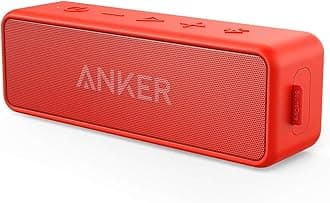 Anker Soundcore 2 Portable Bluetooth Speaker with 12W Stereo Sound, BassUp, IPX7 Waterproof, 24-Hour Playtime, Speaker for Home, Outdoors, Travel (Red)