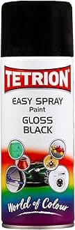 Tetrion Easy Spray Paint – Gloss Black 400ml - All-Purpose Fast Drying Acrylic Spray for Wood, Metal, Plastic, Ceramic & More, Smooth Base Coat - Indoor & Outdoor Use, 13.5 Oz