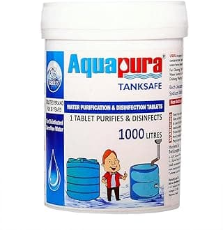 Aquapura Chlorine Tank Safe Tablets For Water Purifies and Disinfects Tablet Each Tablet For 1000 Ltrs Water | Water Purification and Sanitising Tablet 3 Years Shelf Life and Warranty 25 Tablets