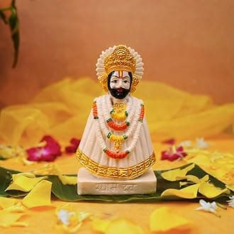 Servdharm Polyresin Khatu Shyam Ji Murti for Home & Gift- Height 6 Inches; 15.5 Cms