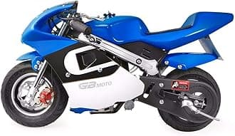 XtremepowerUS Gas Pocket Bike Mini Motorcycle Ride-On 40cc 4-Stroke Engine for Kids Padded Seat EPA Approved (Blue)