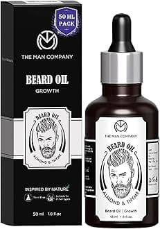 The Man Company Beard Growth Oil For Men - (Almond & Thyme) For Beard Growth (50Ml | Natural Ingredients