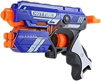 Sharp Soft Blaster Manual Soft Bullet Shooting Gun Toy with 10 Soft Foam Bullets|Safe and Long Range Shooting Toy Gun for Boys 10 Years|Multicolor