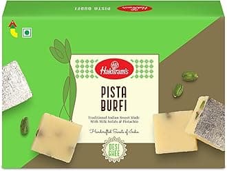 Haldiram's Special Pista Burfi 400g | Fresh Indian Traditional Mithai | No Added Colours or Preservatives | Burfi Sweets | Finest Pistachios | Pista Barfi | Fresh Product | Festive Sweet Gift Box