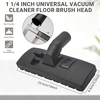 EZ SPARES 1 1/4 inch 32mm Universal Vacuum Cleaner Euro Floor Brush Head Brush Attachment for Floor and Carpet Combo Tool (Black)