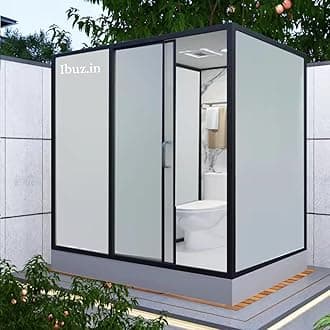Prefab Luxury Integrated Bathroom Pod All in One Modular Shower Room & WC Unit for Hotels,Residences, & Commercial Spaces (SIZE, Large 48X96X93 INCH 4, All-in-One Bathroom Module)
