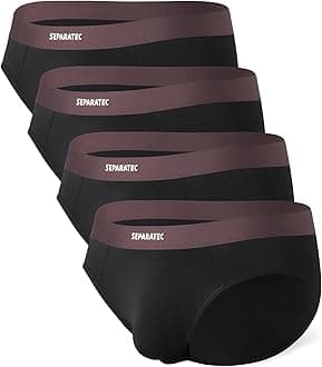 Separatec Men's Underwear Briefs Bamboo Rayon Breathable Tagless Underpants Dual Pouch Stylish Multicolours 3 Pack
